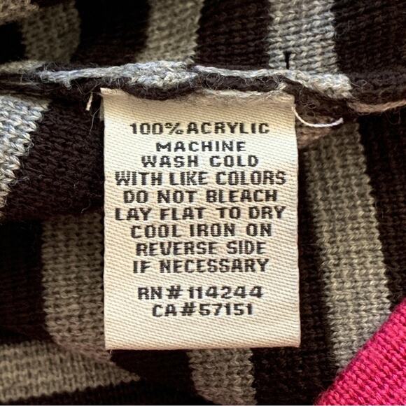 Eliza J Dress Black Gray Pink Striped Pockets Knit Sweater Shift Dress Small - Picture 9 of 10